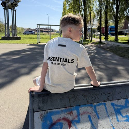 Fear of God Essentials Light Oatmeal Summer Set Kids