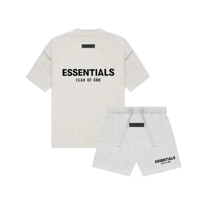 Fear of God Essentials Light Oatmeal Summer Set Kids